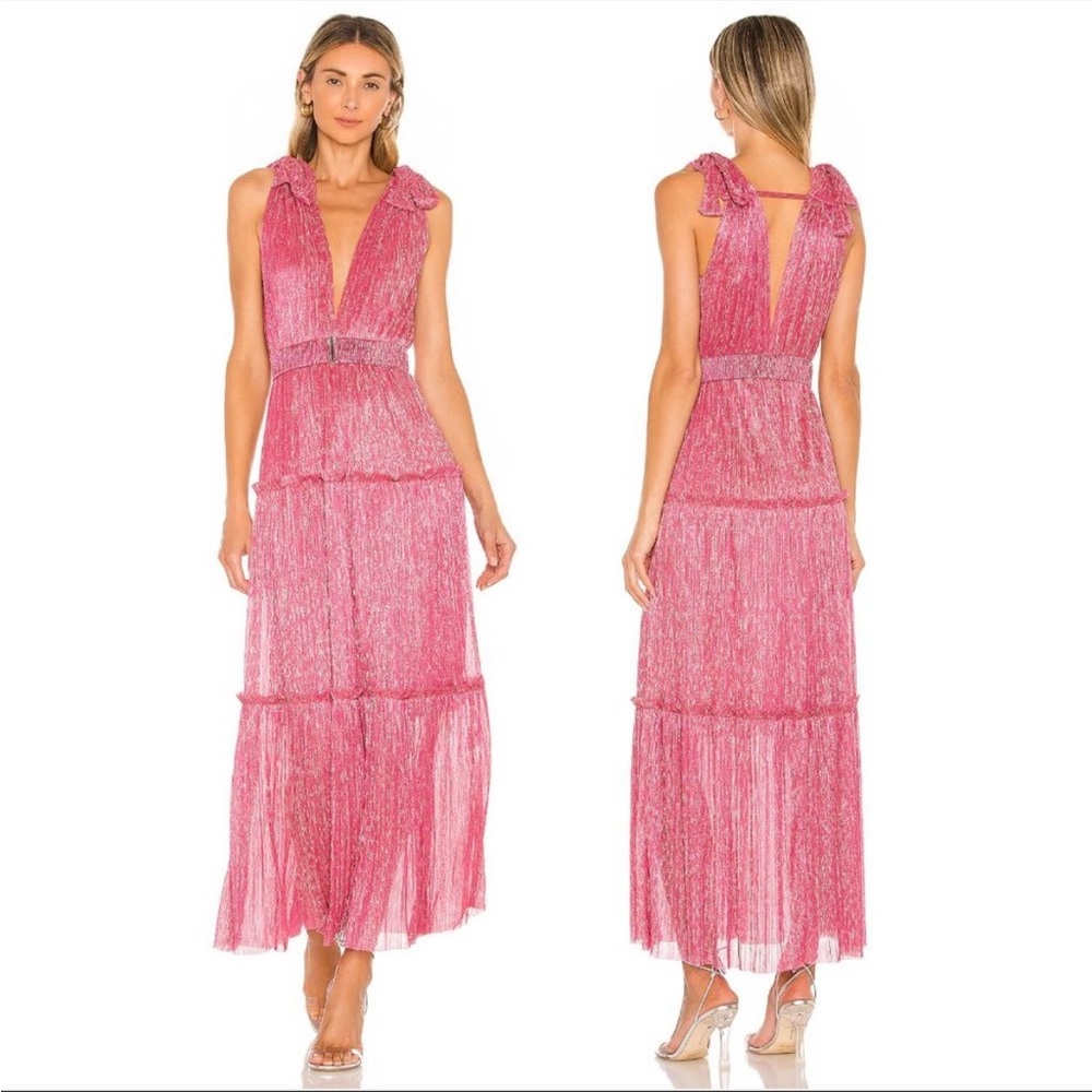 NEW NWT Sabina Musayev Helena Dress in Hot Pink Sparkle